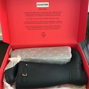 Navy blue hunter boots